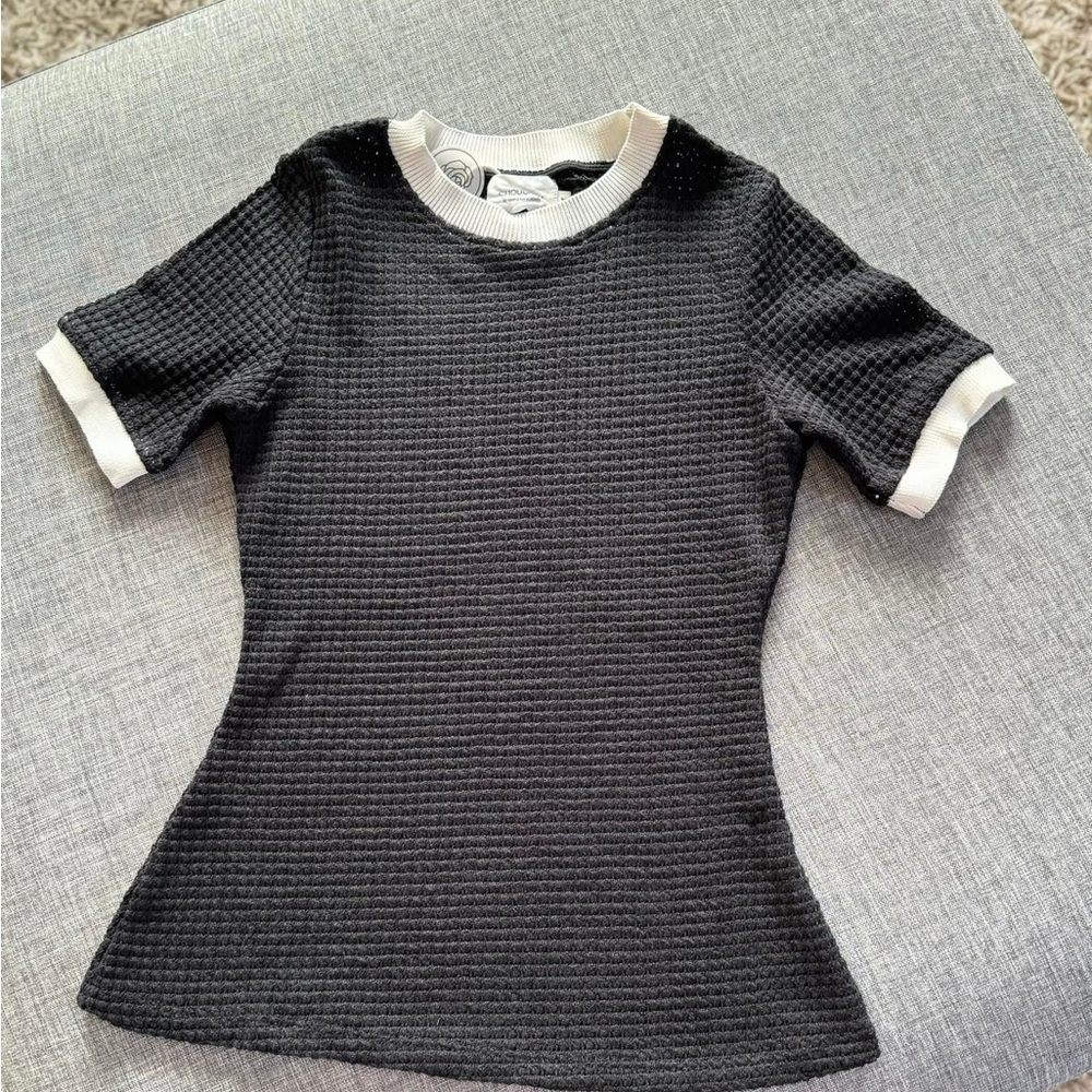 Kids Black and White Textured Shirt